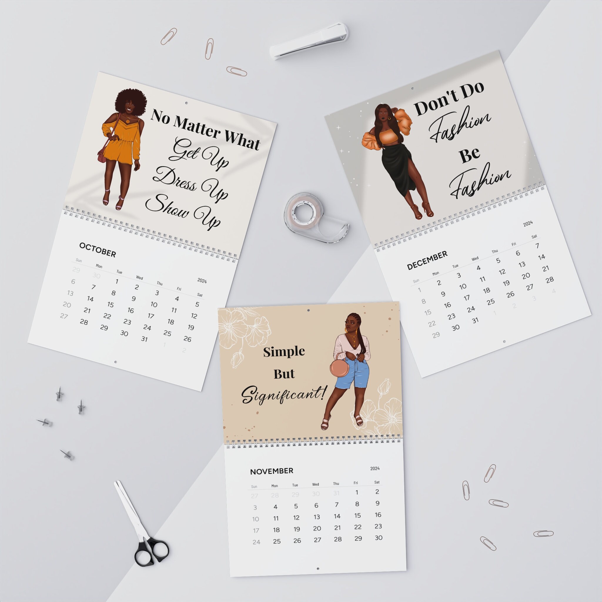 African American Calendar 2024, Affirmation Calendar 2024, Black Girl