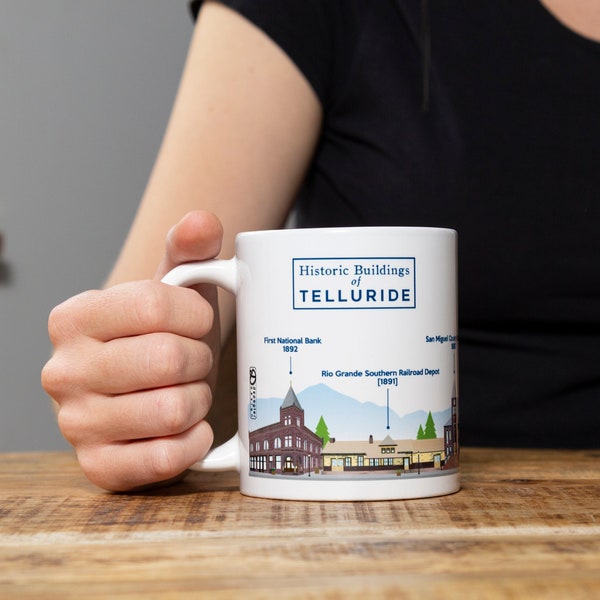 Telluride Ceramic Mug | 11 oz | Historic Buildings of Telluride