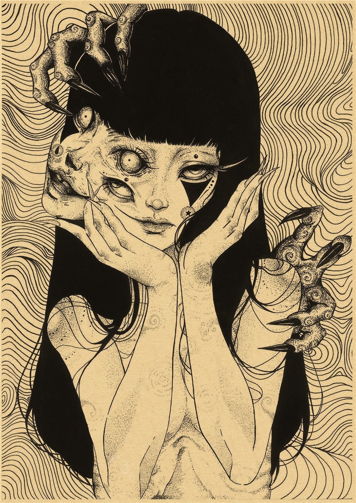 Redraw of Tomie from the Junji Ito Collection anime : r/junjiito