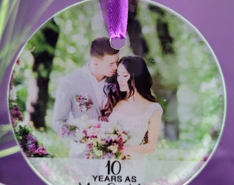 Custom Photo Glass Ornament,  Personalized Picture Ornament Gift, Glass Keepsake Christmas Ornaments