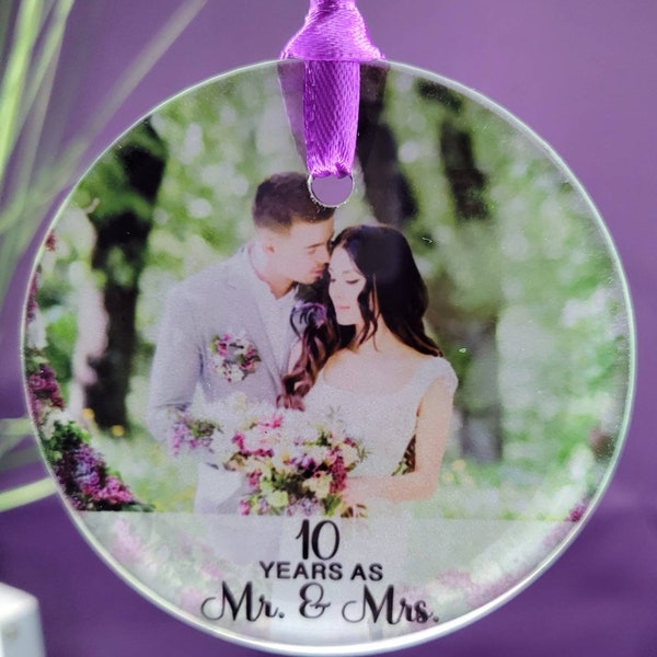 Custom Photo Glass Ornament,  Personalized Picture Ornament Gift, Glass Keepsake Christmas Ornaments