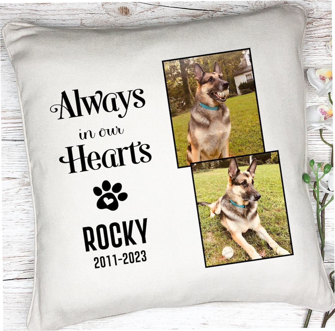 Personalized Pet Memorial Pillow Cover, Custom Memorial Pillow for Dogs & Cats, Sympathy Loss of