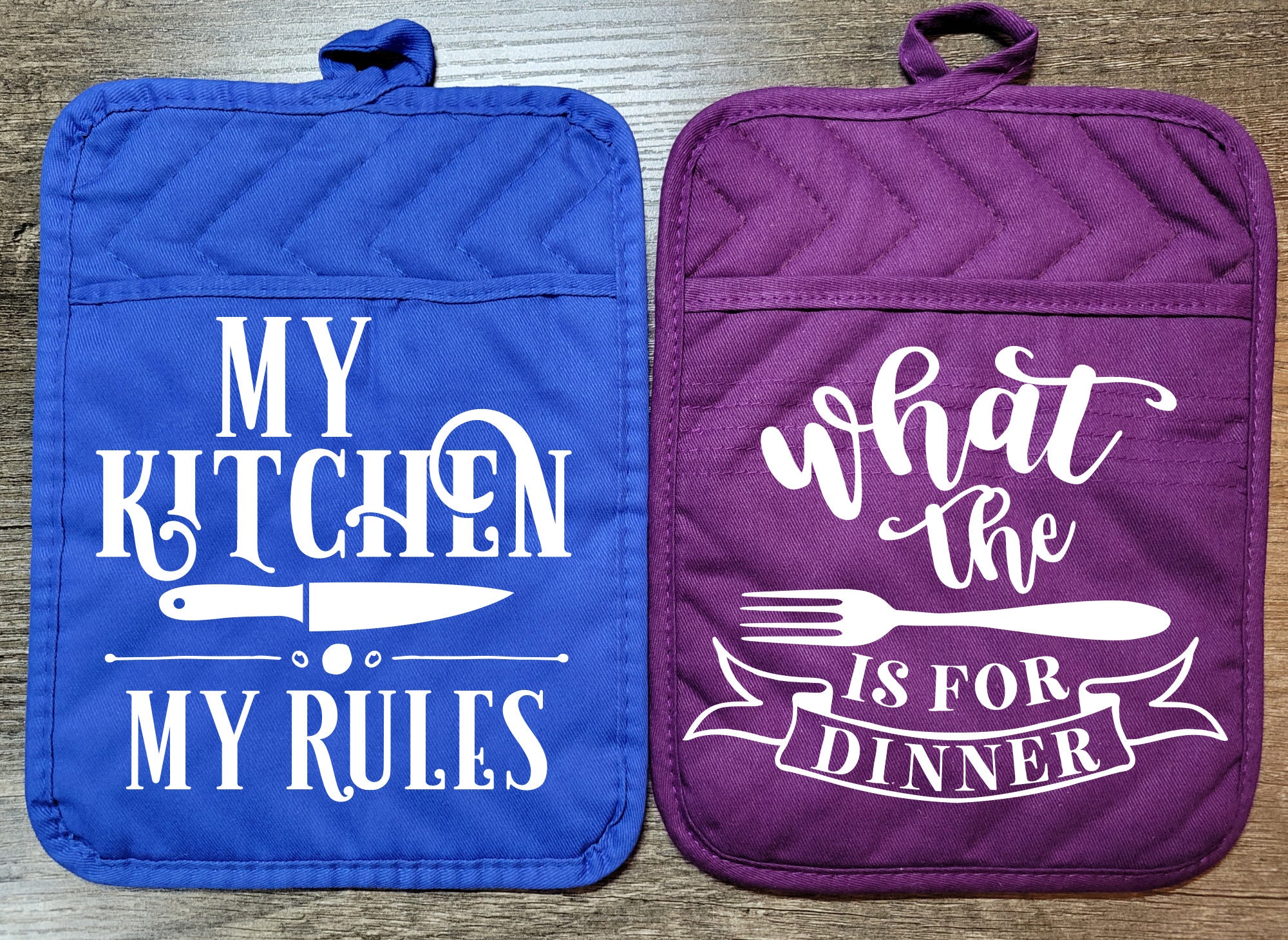 Pot Holder with Pocket and Delightful, Cute, Witty Saying, Funny Pot Holder, Great Gift