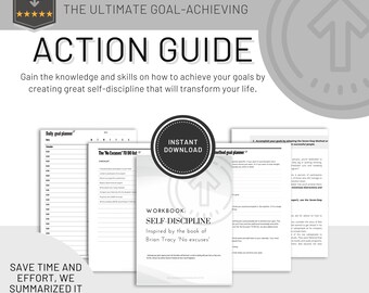 NOVOS hábitos de guia de ação, Brian Trace, Habit Tracker, para impressão, hábitos atômicos, rotina do Bullet Journal, planejador de metas, pdf para impressão