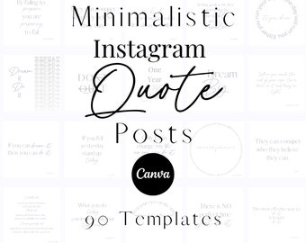 Modelli minimalisti per Instagram in bianco e nero/Modelli per social media progettati in Canva/Modelli per citazioni ispiratrici