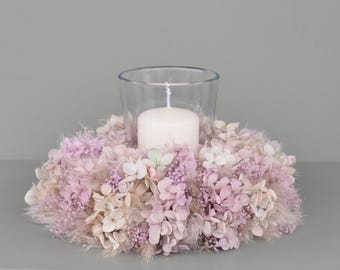 Trockenblumenkranz, Kerzenkranz, Tischschmuck, Wandschmuck, Türkranz Boho Style