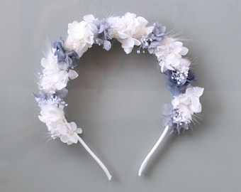Headband headpiece made of hydrangeas Boho style bridal jewelry wedding
