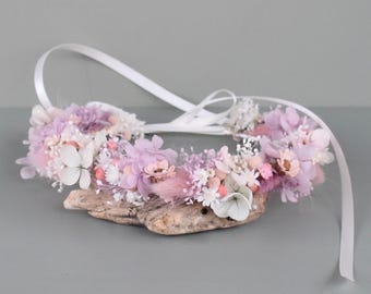 Brauthaarkranz, Kommunionskranz, Haarkamm, Haarschmuck aus Trockenblumen, Trockenblumenarmband, Anstecksträußchen, Hochzeit, Kommunion