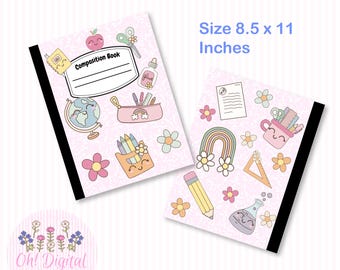 Composition notebook cover Back to school teacher appreciation gift png notebook cover