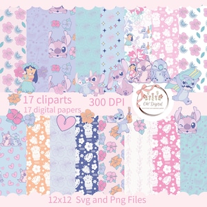 stitch digital paper tropical background pastel colors printable file instant download