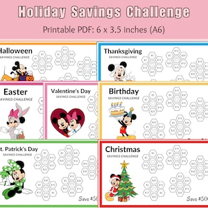 Mickey & Minnie Holiday Savings Challenge: A6 Budget Binder (Printable PDF)
