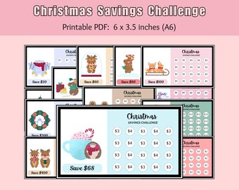 A6 Christmas Savings Challenge Bundle: Low Income Tracker (Printable PDF)