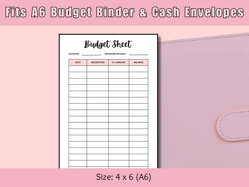 Printable Budget Sheet A6 PDF Instant Download - Etsy