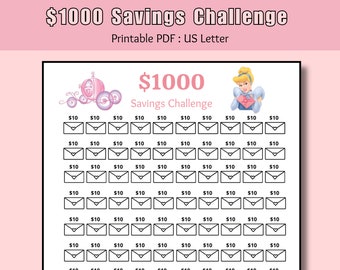 1000 Savings Challenge Save 1000 in 100 Days, 1k Money