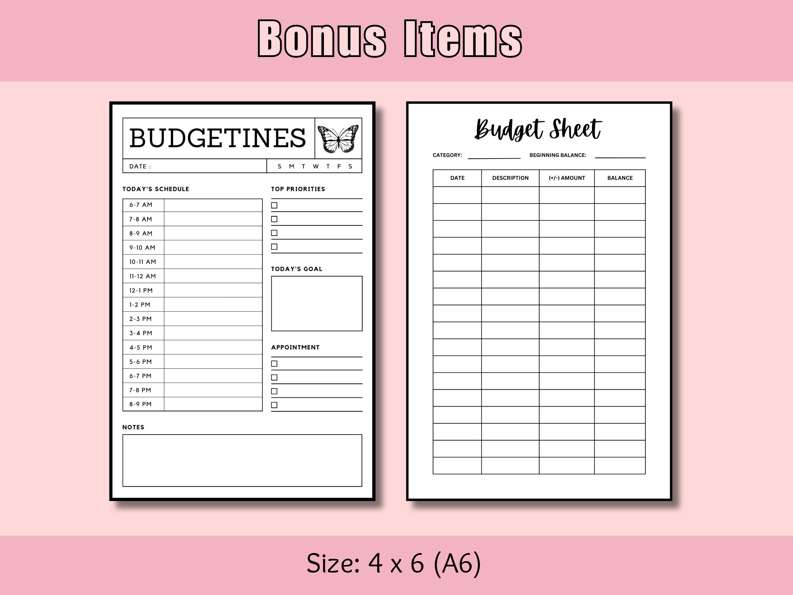 Printable Budget Sheet A6 PDF Instant Download - Etsy