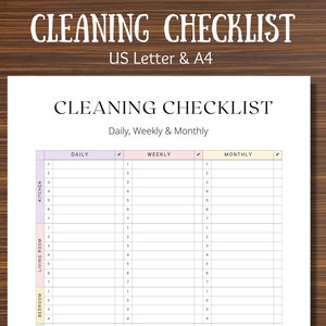 Printable House Cleaning Deep Cleaning Checklist Cleaning - Etsy