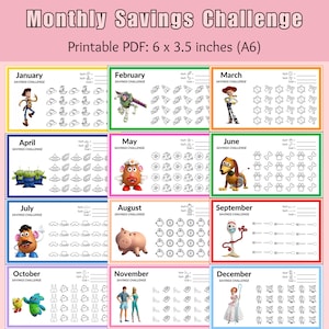 Sfida del risparmio sui giocattoli: busta A6 per contanti per 12 mesi (PDF)