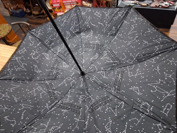 Black Constellation Print Double Layer Umbrella C… - image 7