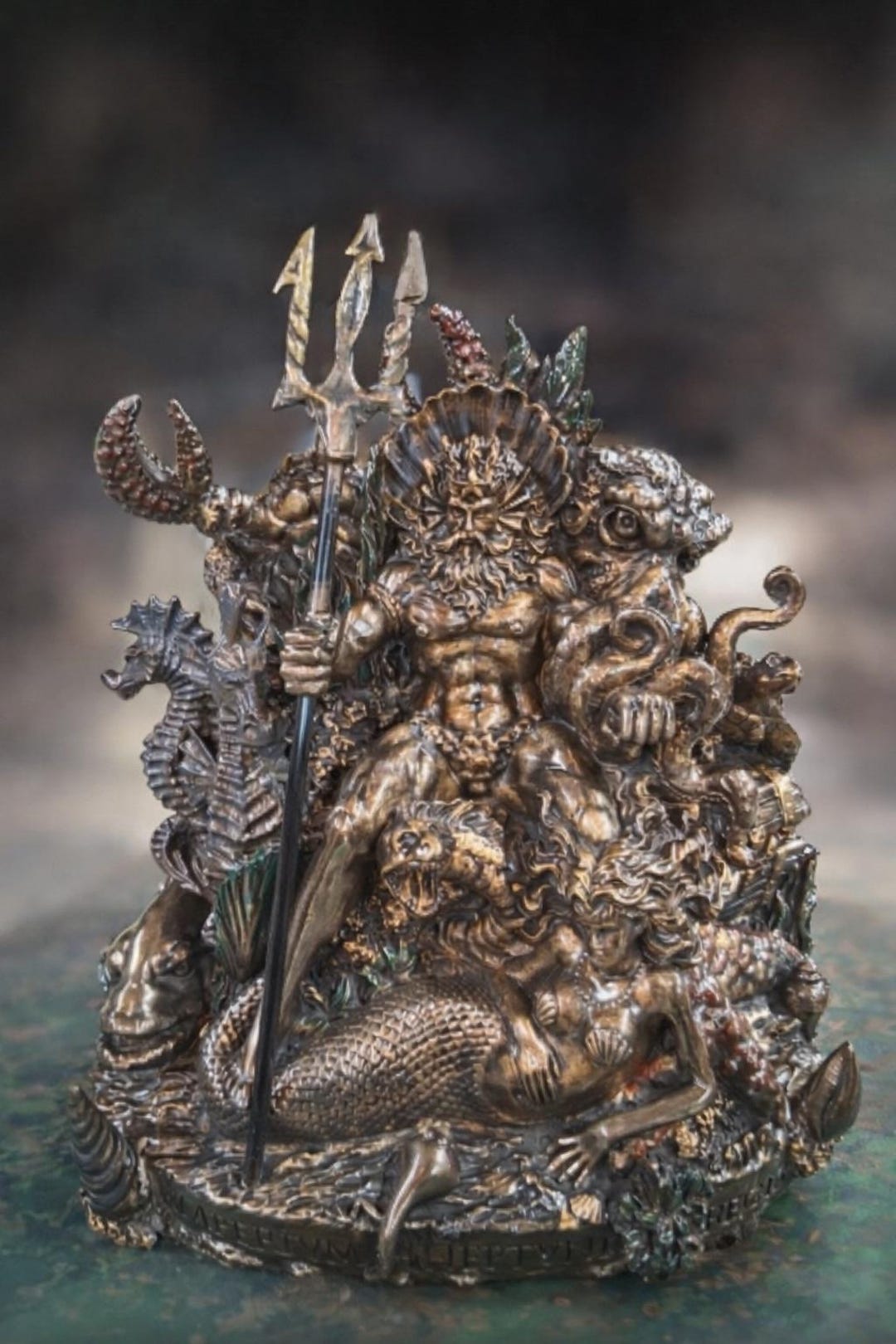 King Neptune Maritime Mythology Resin Statue With Trident and Sea ...