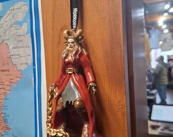 Lady Krampus Ornament – Horror Holiday Hanging Décor with Chains