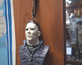 Michael Myers Horror Ornament – Resin Hanging Bust Décor