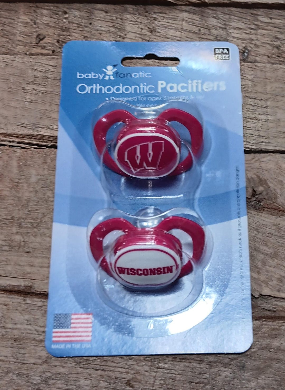 Milwaukee Pacifier Wisconsin Badgers Orthodontic Pacifiers 2-pack – Pink/white - Etsy