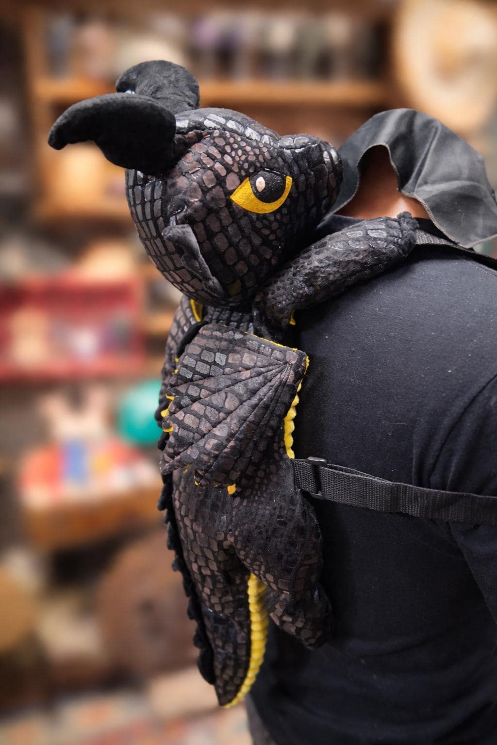 Black Dragon Plush Backpack With Adjustable Straps and Wings - Etsy