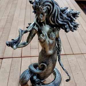 8&quot; Medusa Mermaid Figurine – Snake Hair Gothic Mythology Statue