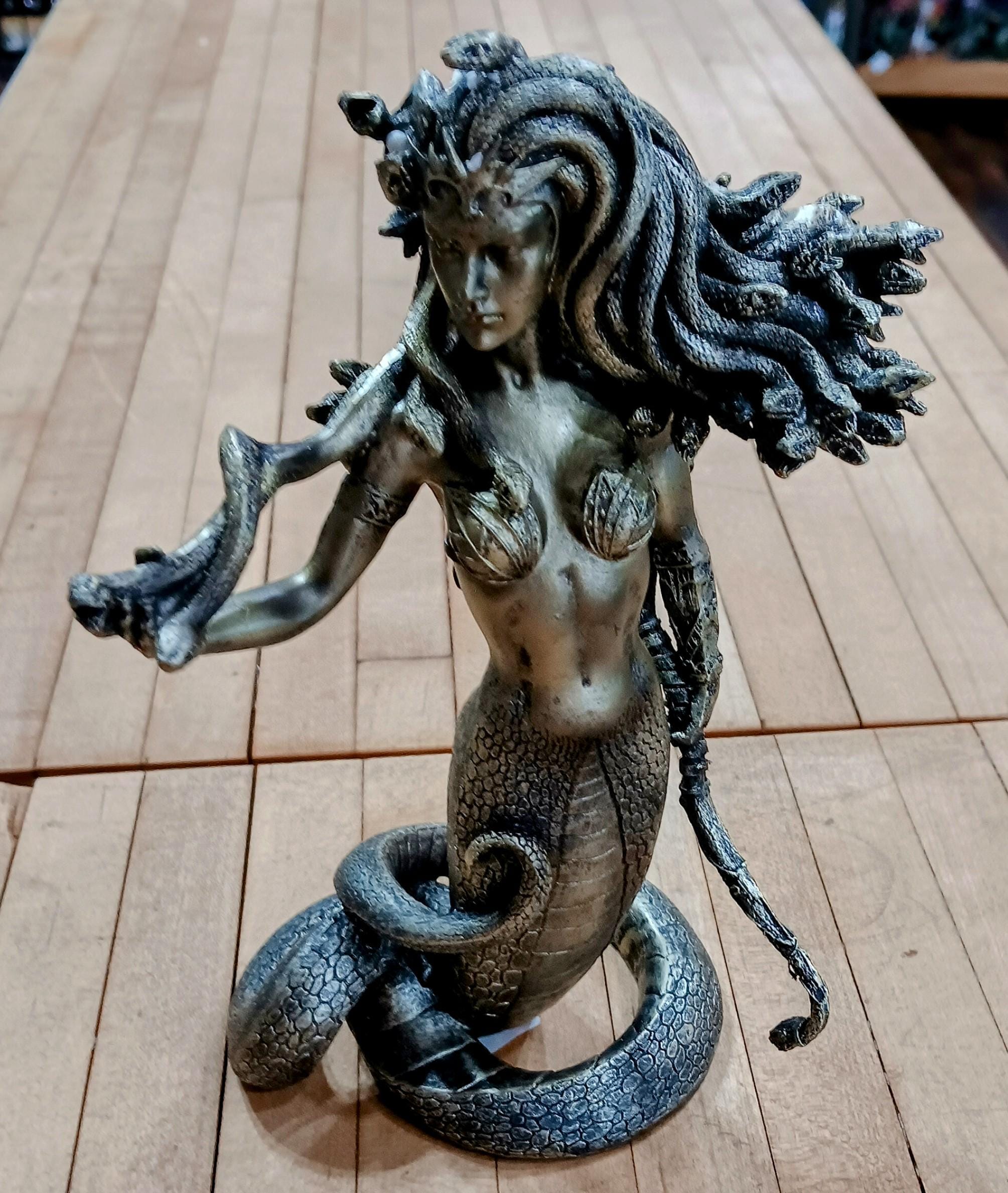 8" Medusa Mermaid Figurine – Snake Hair Gothic Mythology Statue
