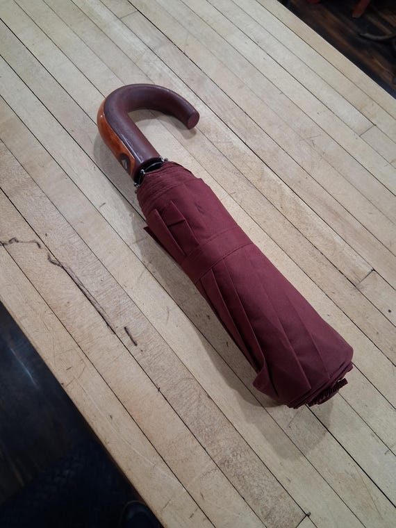 Red Double Canopy Automatic Umbrella with Curved … - image 7