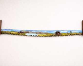 Two Man Saw Hand Painted 66 Inch Rustic Farm Scene Replica