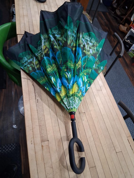 Peacock Feather Mandala Double Layer Umbrella - image 3