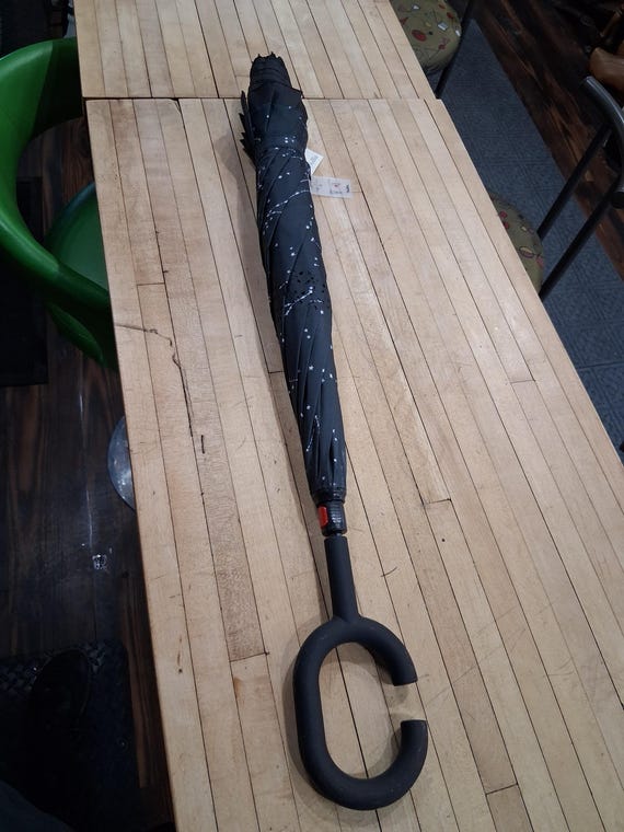 Black Constellation Print Double Layer Umbrella C… - image 2