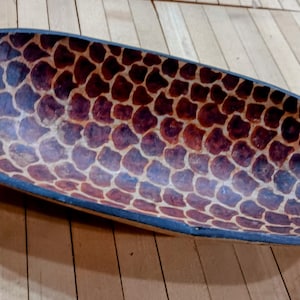 12" African Hand-Carved Giraffe Print Wood Bowl | Tribal Safari Decor Kenya Style Dish