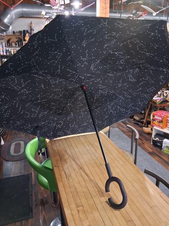 Black Constellation Print Double Layer Umbrella C… - image 10