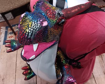 Rainbow Dragon Backpack with Wings, Kids Novelty Bag