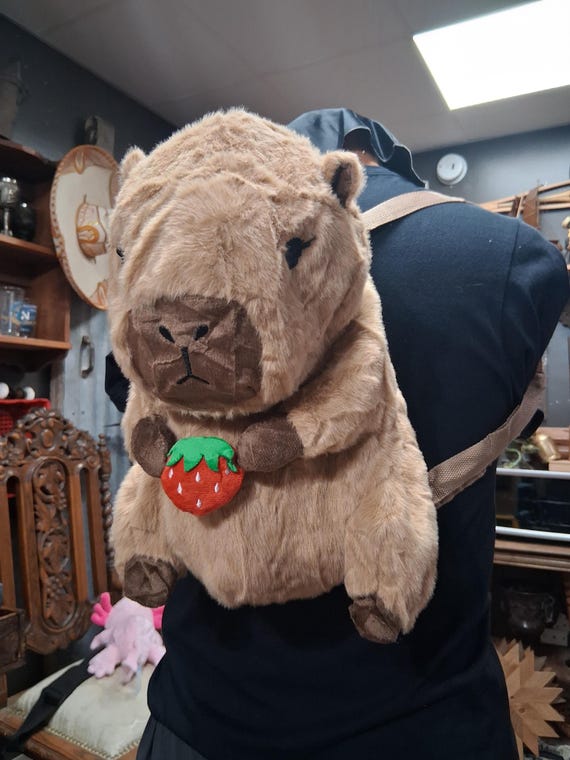 Capybara Plush Backpack with Adjustable Straps - image 1