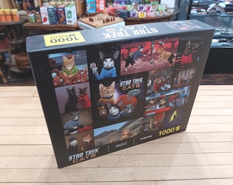 Star Trek Cats Puzzle – 1000 Piece Sci-Fi Cat Collage, 25x20 in