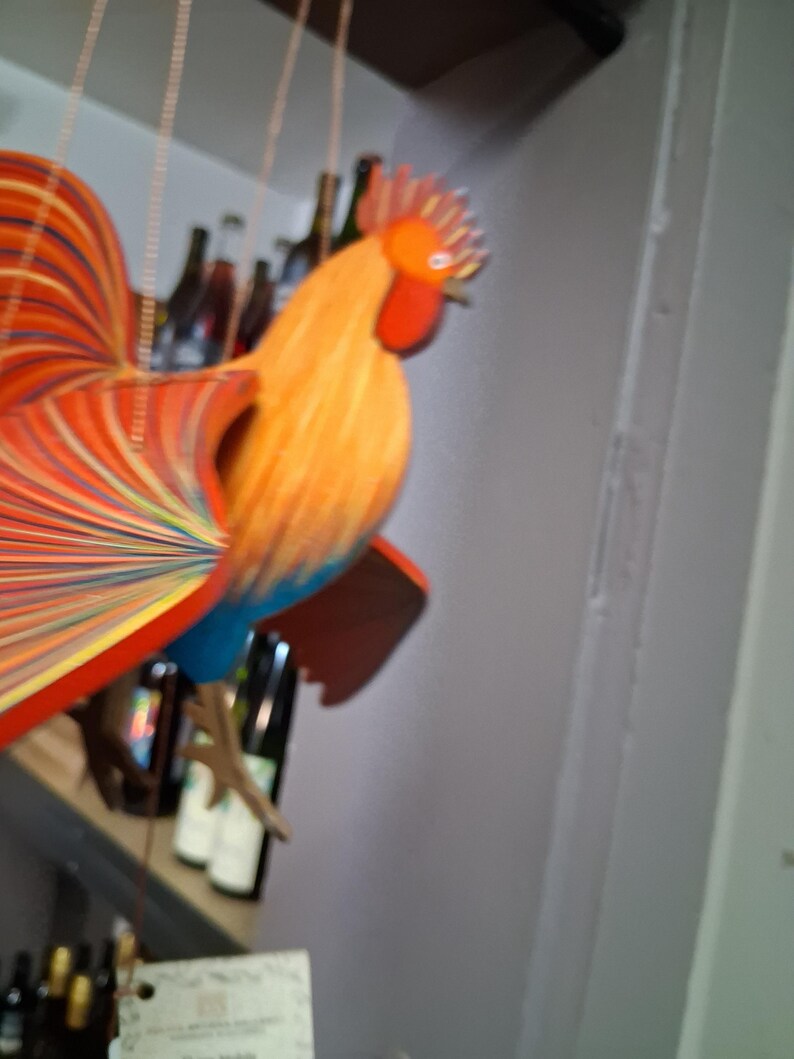 Rooster String Handmade Wooden Rooster Hanging Mobile - Etsy