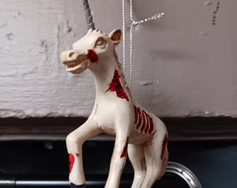 Undead Unicorn Ornament Zombie Horse Skeleton Fantasy Decor