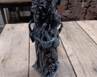 Three Fates Candle Holder Pedestal Resin Gothic Altar Decor
