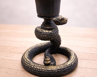 Snake Coiled Candle Holder Resin Gothic Decor