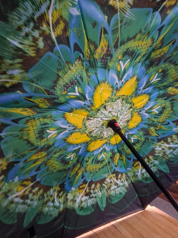 Peacock Feather Mandala Double Layer Umbrella - image 7