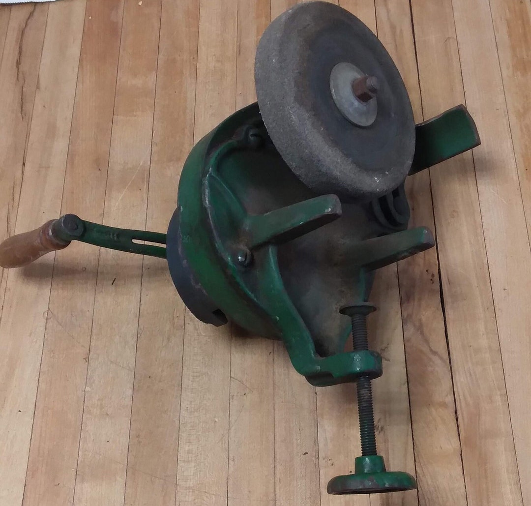 Vintage Wards Lakeside Quality Hand Crank Bench Grinder Etsy