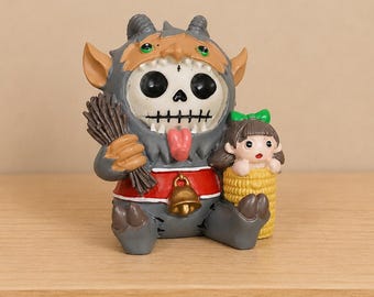 Furrybones Krampus Figurine with Corn Doll Gothic Holiday Decor