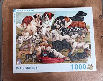 Dog Breeds 1000-Piece Jigsaw Puzzle – Vintage Canine Chart