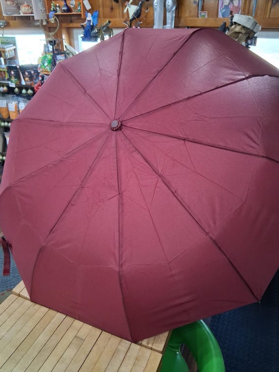 Red Double Canopy Automatic Umbrella with Curved … - image 5