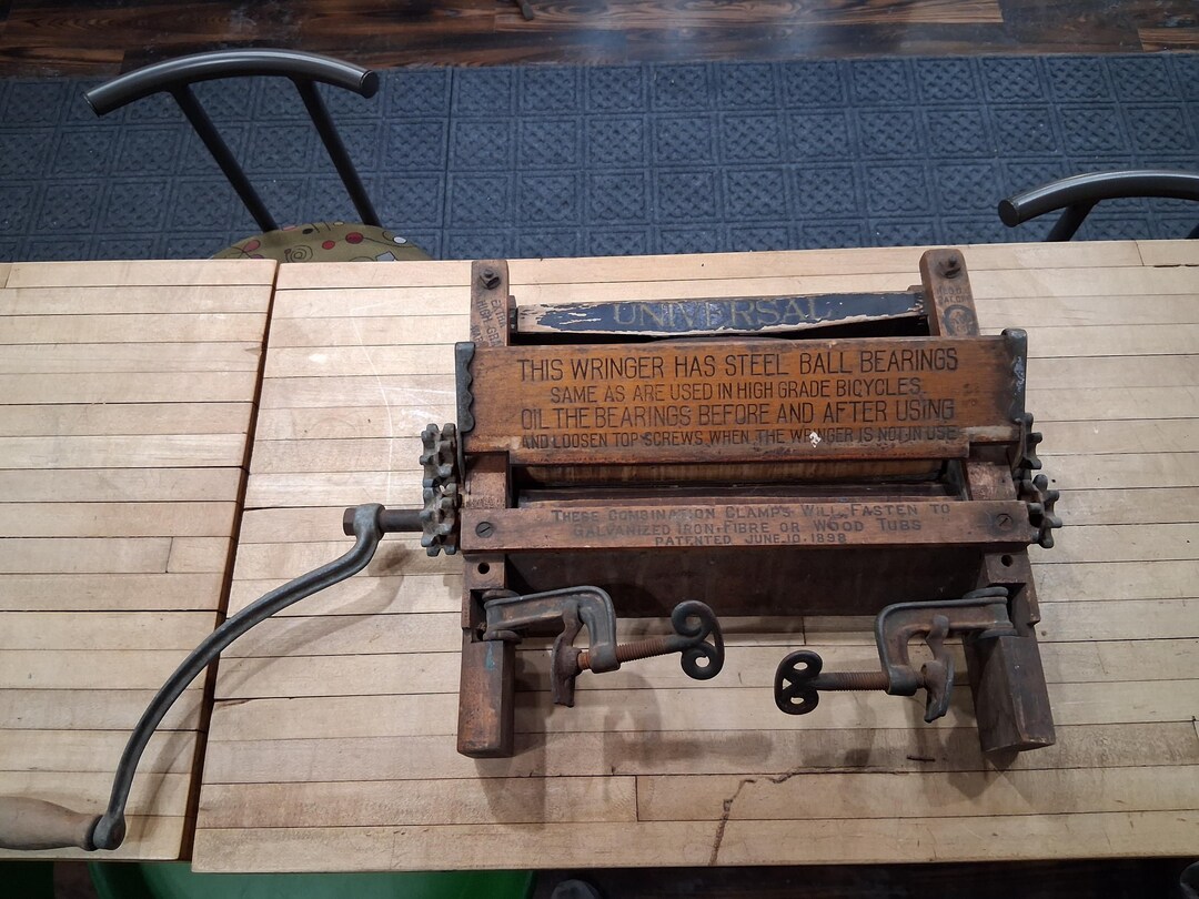 Antique Universal Hand-crank Clothes Wringer With Wood Rollers - Etsy