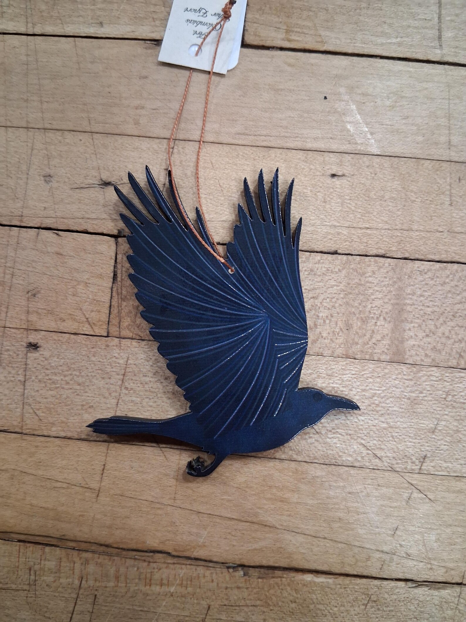 Hand Carved Wooden Raven Hanging Ornament - Etsy