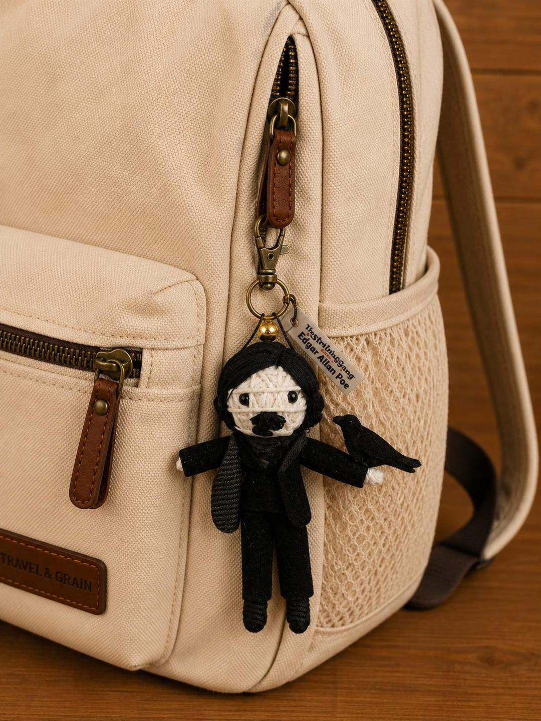 Edgar Allan Poe String Doll Keychain Backpack Charm - Etsy